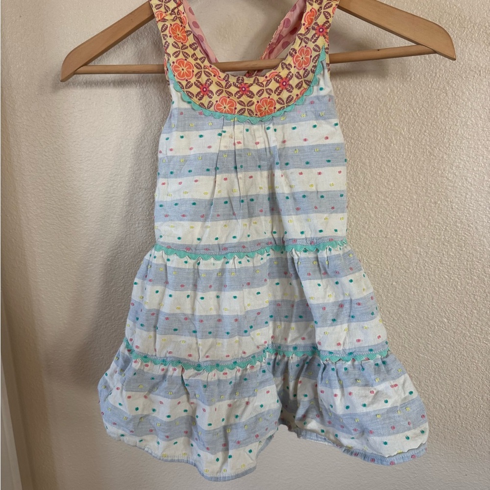 Matilda Jane Orange and Blue Ruffled Tiered Sundress